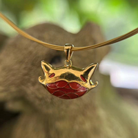 Bijoux en émail de vache à boeuf animal à la mode collier pendentif en argent massif pour enfant et femme
