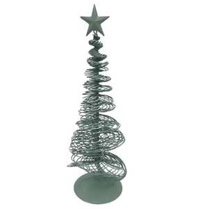 Table Top Christmas Decoration Metal Iron <b>Wire</b> Decorative Luxury X-Mas Tree Shiny Aqua Powder Coated for Home Decor - Product Image 1