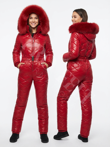 ชุดกันหิมะแบบชิ้นเดียวขนาดใหญ่พิเศษ คุณภาพสูง เงางาม บุผ้าควิลท์ สำหรับฤดูหนาว มีฮู้ดขนเฟอร์เทียมหนานุ่ม กันลม กันน้ำ สำหรับกิจกรรมกลางแจ้ง - Product Image 5