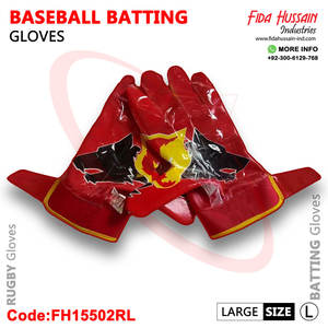 Gants de frappe de baseball de haute qualité Gants d'entraînement de jeu de sport respirants en cuir synthétique avec style imprimé en silicone 3D - Product Image 4