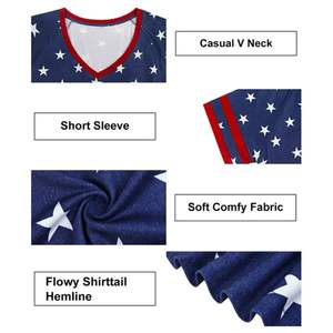 Drapeau américain Design artistique T-Shirt unisexe à manches courtes en coton et polyester vente en gros en vrac style jour de l'indépendance patriotique - Product Image 3