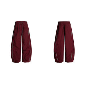 Pantalons amples pour femmes, printemps, nouvelle collection, taille haute, coupe ample, toile imperméable, plissé devant, élégant, multicolores, taille élastique - Product Image 3