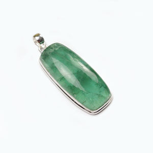 Rectangle en fluorite verte Pendentif en argent sterling 925 Pendentif à breloque Pyramide et Precious International - Product Image 3