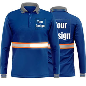 เสื้อโปโลแขนครึ่งสะท้อนแสงสำหรับผู้ชายเสื้อเซฟตี้โลโก้บริการออกแบบได้ตามต้องการสำหรับคนงานก่อสร้างของ2025 - Product Image 4