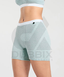 กางเกงขาสั้นลายซี่โครงสำหรับผู้หญิงกางเกงขาสั้น100% ผ้าฝ้ายสำหรับผู้หญิงติดโลโก้ได้ตามต้องการ - Product Image 2
