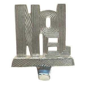 Ribbed Design Silver Noel Word Metal <b>Stocking</b> Holder For <b>Christmas</b> Home Party Decorative - Product Image 1