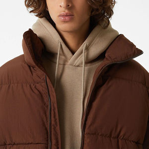 Chaquetas Acolchadas de Alta Calidad, Cortavientos, Chaqueta de Invierno para Hombre, Chaqueta Acolchada Marrón Teñida, Chaqueta Acolchada Cálida con Tela Premium y Cuello Alto - Product Image 3