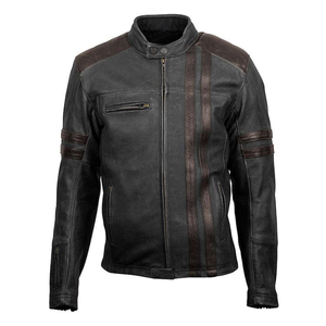Chaqueta de cuero negro para hombre, chaquetas de cuero ligeras de piel de cordero transpirables de secado rápido para hombre, venta al por mayor con personalizado - Product Image 5