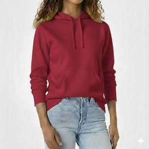 Service OEM, sweat-shirt à capuche en molleton respirant 100% coton, couleur unie personnalisée, imprimé streetwear d'hiver pour femmes - Product Image 1