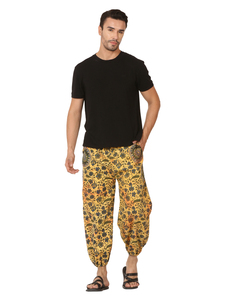 Bleu foncé Premium 100% coton hommes pantalons de salon Patchwork droit imprimé ballon Harem conception à la mode vêtements de nuit décontractés - Product Image 5