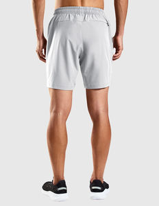 Grey <b>Mens</b> Athletic <b>Shorts</b> <b>with</b> Stretchy Quick Dry Fabric and Secure <b>Zip</b> <b>Pockets</b> Ideal for Training Running and Daily Workout - Product Image 2