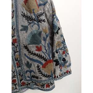 New TNT Fabric Suzani Embroidery <b>Reversible</b> <b>Jacket</b> Lightweight Quilted Short Thin Boho Outerwear for Spring Autumn PU Suede - Product Image 3