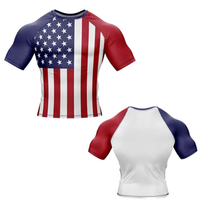 Rashguard de Compresión para Artes Marciales Mixtas (MMA) con Protección Solar UPF50+, Diseño de Bandera Estadounidense, Impresión Digital de Alta Calidad, Transpirable, Poliéster y Elastano - Product Image 6