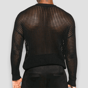 เสื้อตาข่ายคอวีคอวีตาข่ายเข้ารูปแบบร่วมสมัย - Product Image 2