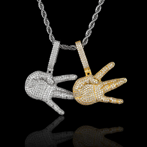 Pendentif personnalisé en alliage plaqué or, style hip-hop, serti de diamants CZ - Product Image 2