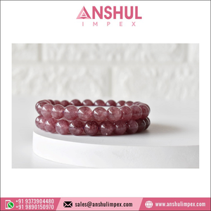 Authentic Quality Pink Color Healing 7.5in Tourmaline Round Gemstone Hand <b>Beaded</b> <b>Bracelet</b> - Product Image 5