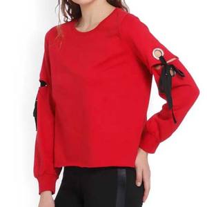 Nueva sudadera de invierno, camisa con diseño de logotipo personalizado, venta al por mayor, sudaderas de moda de Color rojo de calidad Premium para mujer 2025 - Product Image 3