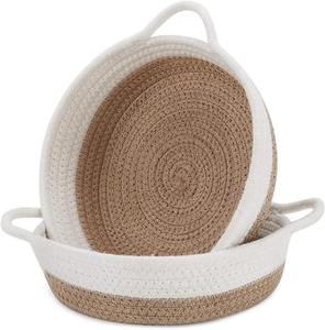 Panier de rangement en jute et coton naturel de la meilleure qualité tissé à la main pour la maison blanchisserie jouets placard et cuisine - Product Image 6