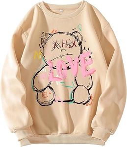 Sweat-shirt à manches longues et col rond pour femme, avec imprimé de chat, motif de dessin animé - Product Image 2