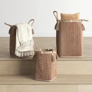 ตะกร้าเก็บหญ้าทะเลพร้อมที่จับเป็นมิตรต่อสิ่งแวดล้อม OEM ออกแบบได้ตามต้องการผลิตในเวียดนามโดยตรง - Product Image 4