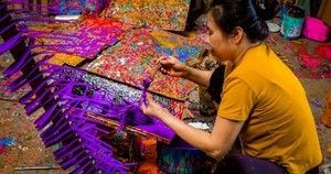 ARTESANÍA DE VIETNAMESA BAMBÚ DRAGONNFLY JUGUETES DE EQUILIBRO JUGUETES DE BAMBÚ DE LOTO AZUL - Product Image 5