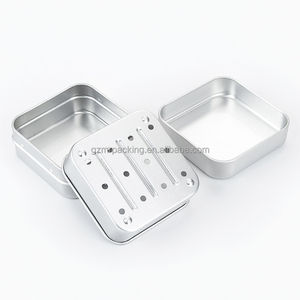 Vente d'usine argent carré en aluminium pot boîte en fer blanc peut pour <span class=keywords><strong>savon</strong></span> <span class=keywords><strong>voyage</strong></span> étain <span class=keywords><strong>porte</strong></span>-<span class=keywords><strong>savon</strong></span> boîte avec couvercle vide pots de <span class=keywords><strong>savon</strong></span> cosmétique - Product Image 3