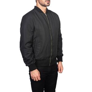 Chaqueta de invierno para hombre hecha profesionalmente, bombardero ligero de calidad superior, cuello levantado, Color sólido, cremallera completa, frente de lona - Product Image 2