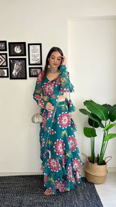 Lehenga Choli Saree en Faux Georgette Super Hit, prêt à porter, avec un design de chemisier prêt à porter, style moderne pour les fêtes - Product Image 4