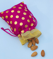 Brocart indien Potli mariage fête faveur retour cadeau sac fruits secs bonbons Potli cordon Potli pochette
