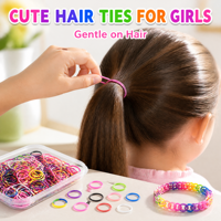 Élastiques colorés miniatures pour filles, attaches pour cheveux mignonnes, sans dommages, fournisseur en gros
