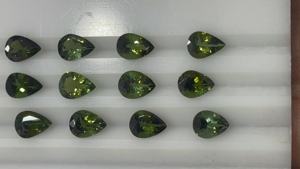 100% profundo Natural turmalina verde pera corte piedras preciosas para joyería anillo colgante al por mayor del producto - Product Image 6