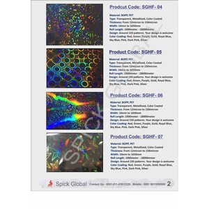 Autocollant adhésif holographique argenté métallisé personnalisable Spick Global en BOPP, étiquette de surface auto-adhésive laminée résistante à l'eau - Product Image 3