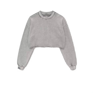 Top Trending Wholesale Long Sleeve Tie Die Crop Tops para mujer Sudadera Logotipo personalizado Recortada 100% Sudadera con capucha de algodón para mujer - Product Image 5