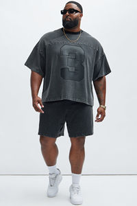 Camiseta de Alta Calidad con Lavado Ácido Personalizado, 100% Algodón, Estilo Vintage, Cuello Redondo, Estilo Urbano, 300g, Transpirable, para Hombre - Product Image 3