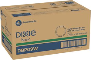 จานกระดาษน้ำหนักเบา Dixie Basic ขนาด 8.5 นิ้ว สีขาว 125 ใบ/แพ็ค 4 แพ็ค/ลัง 500 ใบ (DBP09W) - Product Image 4