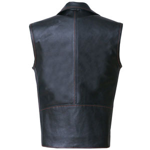 Nouveau design Gilet de motard en cuir Gilet de moto pour hommes Gilet d'extérieur sans manches en cuir de style motard - Product Image 4