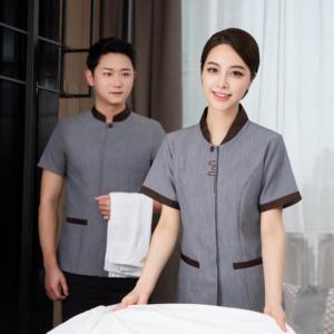 Uniforme Azul Gris <span class=keywords><strong>para</strong></span> <span class=keywords><strong>Personal</strong></span> de Limpieza, Uniforme de Camarera <span class=keywords><strong>para</strong></span> Uso en <span class=keywords><strong>Hoteles</strong></span> - Product Image 4