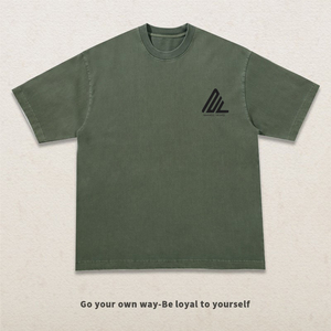 เสื้อยืดผ้าฝ้ายฟอกสีกรดแบบกำหนดเองเสื้อยืดวินเทจโอเวอร์ไซซ์สะพายไหล่สำหรับผู้ชายใส่ได้ทั้งชายและหญิง - Product Image 1