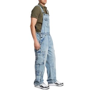 <b>Men</b> Denim Cargo <b>Overall</b> Washed Loose Fit Multi Pocket Workwear Style Bib Custom Logo Anti-Bacterial Digital Printing - Product Image 3