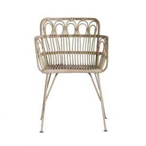เก้าอี้รับประทานอาหารทำจากหวายแบบทันสมัยพร้อมขาโลหะสำหรับใช้ในร่มและกลางแจ้ง - Product Image 2