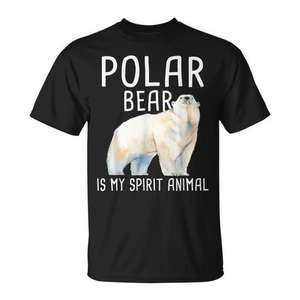 T-shirt pour Amateurs de Faune Sauvage et Agents de Conservation du Zoo, avec l'Ours Polaire Mon Animal Spirituel - pour Promotions - Product Image 1