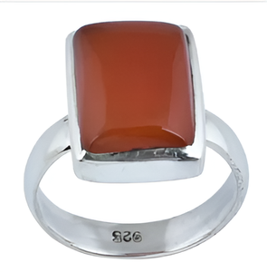 Vintage Argent Plaqué 925 Sterling Bague Rectangle Forme Cornaline Gemme À La Mode Unisexe Bijoux De Mariage - Product Image 4