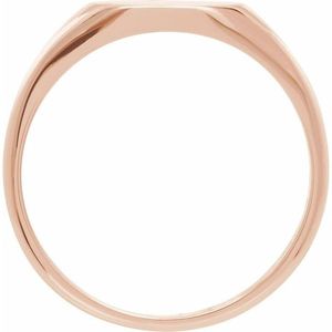 Stuller Round Signet <b>Ring</b> 57836:112P Fashionable 14K Rose Gold and 18K Inlay on Stainless Steel Trendy Gift Jewelry - Product Image 2