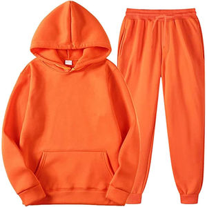 Nouveau Style couleur unie 100% coton survêtement ensembles pour hommes OEM fermeture éclair sweats à capuche manches raglan survêtement lourd personnaliser la conception - Product Image 2