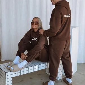 Ensemble Survêtement Jogger en Coton Unisexe Pantalon de Sport et Sweat à Capuche Blancs Personnalisés Collection Hiver à Motif Solide - Product Image 2