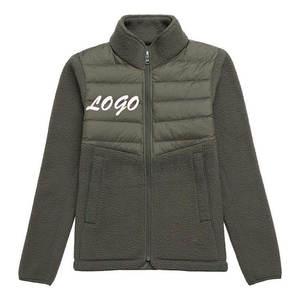 Chaqueta exterior Sherpa con cremallera de gran tamaño y logotipo personalizado de alta calidad, forro polar pesado de talla grande, nueva piel de tela de lana gruesa - Product Image 2