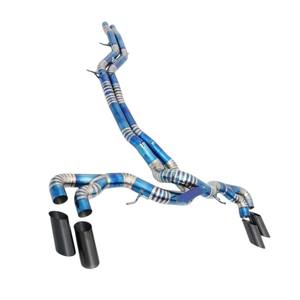 Vortex OEM - Punta de Escape de Aleación de Titanio de Alta Calidad, Válvula Valvetronic, Sonido Agresivo/Suave de Lujo, Acabado Azul Quemado, para Corvette C8 - Product Image 2