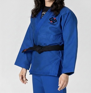 Premium High Quality Unisex Blue BJJ Gi Breathable Cotton Durable Triple Stitched Jiu Jitsu Uniform Customizable High Waist - Product Image 4