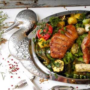 Factory Wood Modern Serving Tray with Duck Design Engraved <b>Slate</b> for Home Hotel Food Serving Multiple Sizes - Product Image 2