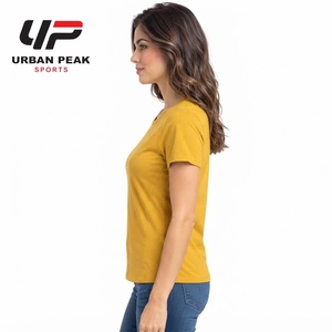 Camiseta personalizada para mujer con cuello redondo, opciones de etiqueta privada, gráficos personalizados y acabado refinado para marcas de moda. - Product Image 4